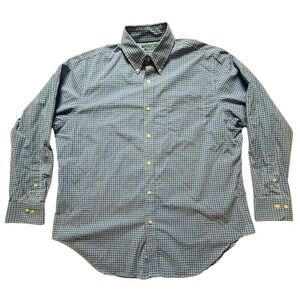 Ralph Lauren Mens Blue Plaid Long Sleeve Button-Down Shirt Size 17.5 Classic Fit